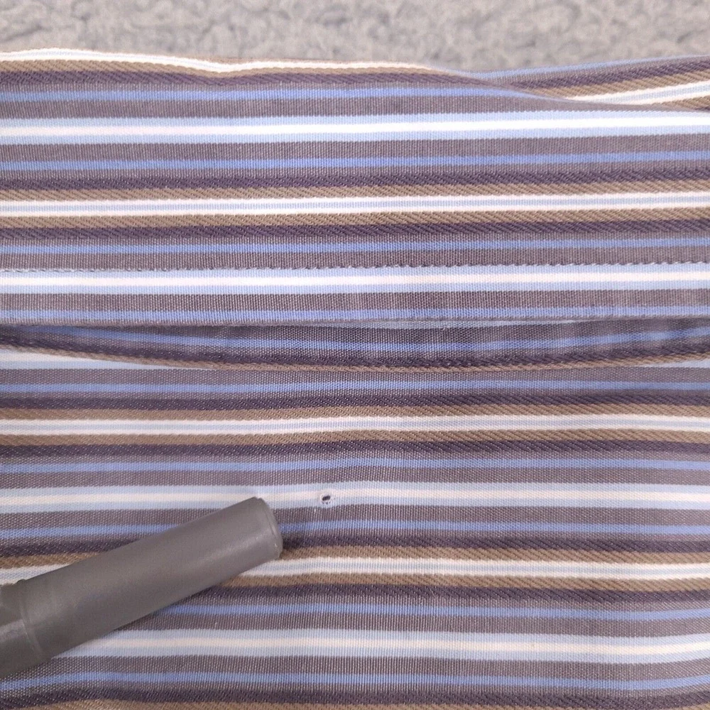 Banana Republic Shirt Mens XL 17-17.5 Blue‎ Striped Long Sleeve Button Up